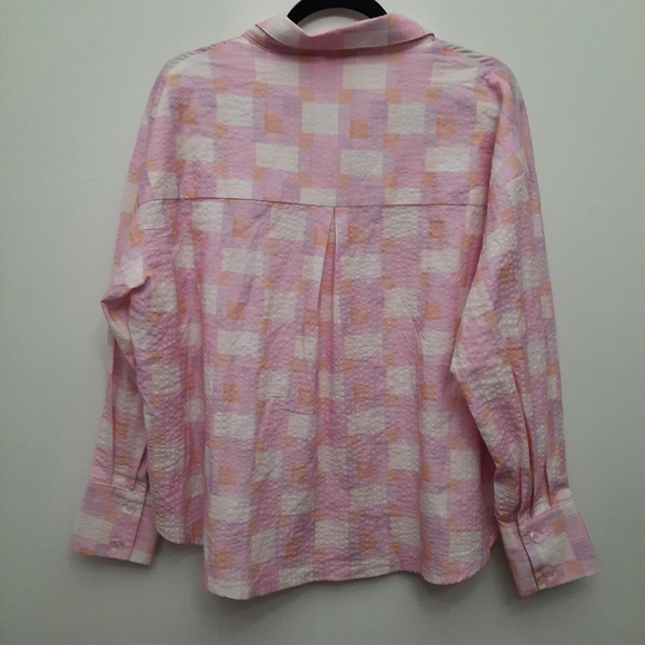 NWT Smash + Tess Malia Hawaiian Check Long Sleeve Button  Front Shirt - Picture 7 of 11